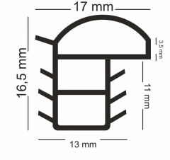 Çelik Kapı Fitili 17mm Siyah (100 Metre)