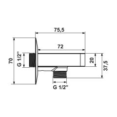 Hafele Askılı El Duşu Çıkışı Fluxo Köşeli Parlak Krom