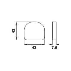 Hafele M.S. Kapak (Cam menteşe için) Oval Nikel