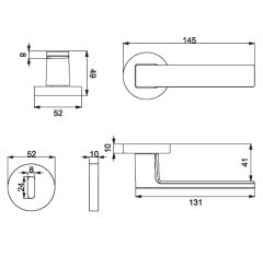 Zera Kapı Kolu Seti Oda Krom Parlak-Siyah