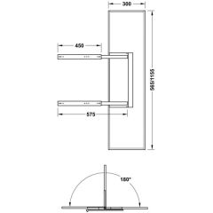 Hafele Reflect01 Raylı Ayna 305x38x565mm