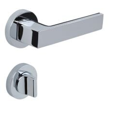 Zera Kapı Kolu Seti WC Krom Parlak-Siyah