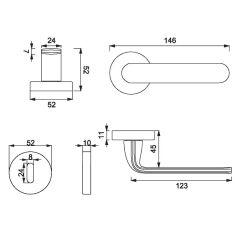 NARA Kapı Kolu Seti Oda Krom Parlak