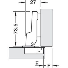 Hafele Metalla 110 SM 105° Yarı Binili Gizli Menteşe