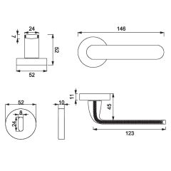 LIZA Kapı Kolu Seti Oda Krom Parlak