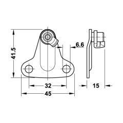Hafele Duo Forte Gövde Bağlantı Parçası, Beyaz, 37mm
