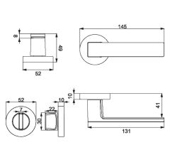 Croma Zera Kapı Kolu Seti WC Siyah Mat