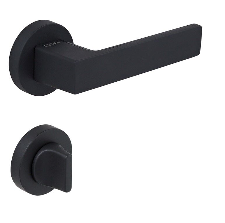 Croma Zera Kapı Kolu Seti WC Siyah Mat