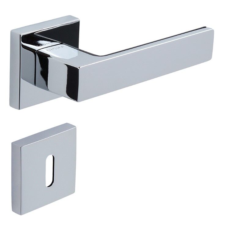 Zera-S Kapı Kolu Seti Oda Krom Parlak-Siyah