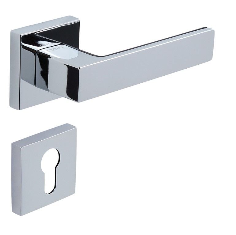 Zera-S Kapı Kolu Seti Yale Krom Parlak-Siyah