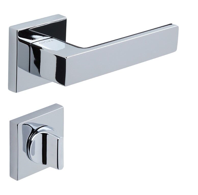 Zera-S Kapı Kolu Seti WC Krom Parlak-Siyah