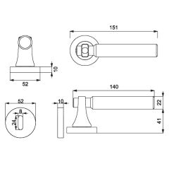 JOON-F Kapı Kolu Seti Oda Siyah Mat