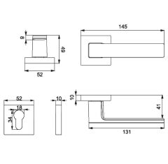 Zera-S Kapı Kolu Seti Yale Inox-Siyah