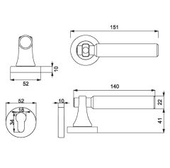JOON-F Kapı Kolu Seti Yale Siyah Mat