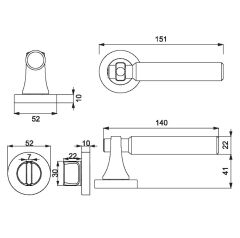 JOON-F Kapı Kolu Seti WC Siyah Mat
