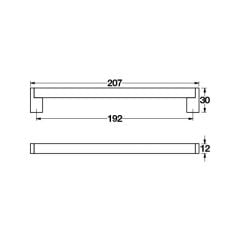 Hafele Mobilya Kulpu Cube 192mm Parlak Krom