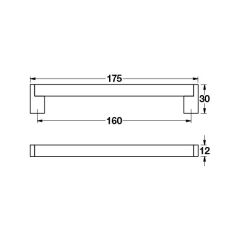 Hafele Mobilya Kulpu Cube 160mm Parlak Krom