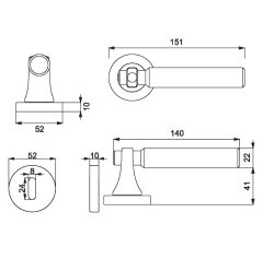 JOON-L Kapı Kolu Seti Oda Pirinç Mat