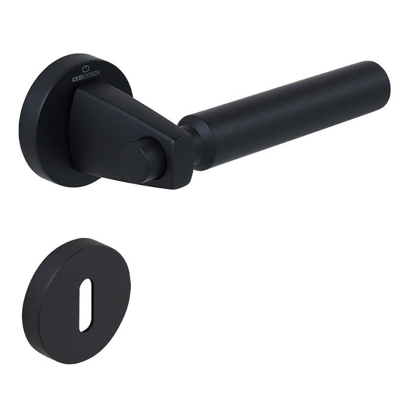 HANA-F Kapı Kolu Seti Oda Siyah Mat