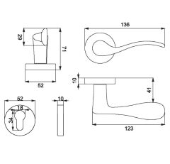 Eva Kapı Kolu Seti Yale Krom Parlak