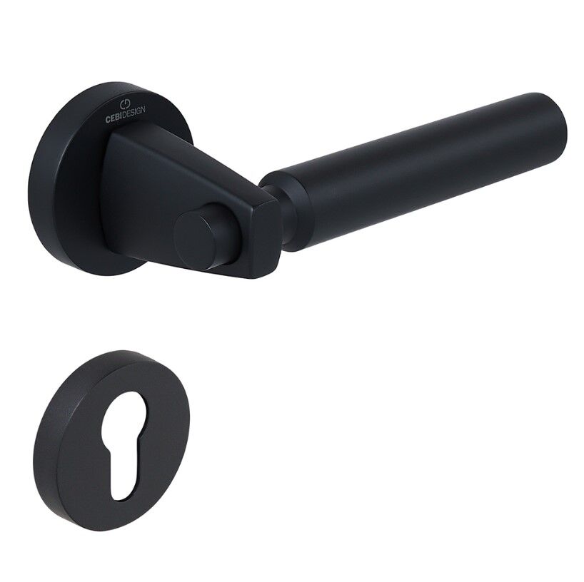 HANA-F Kapı Kolu Seti Yale Siyah Mat