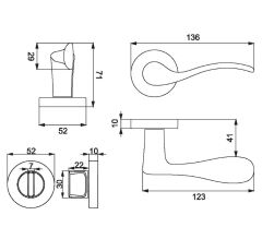Eva Kapı Kolu Seti WC Krom Parlak