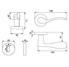Croma Eva Kapı Kolu Seti Oda Inox