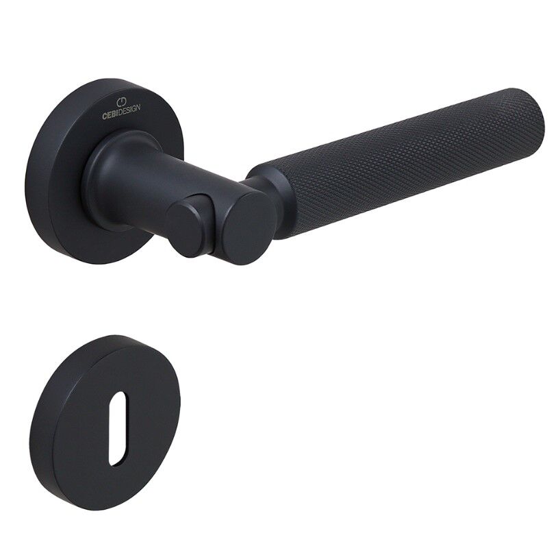 TROY-K Kapı Kolu Seti Oda Siyah Mat