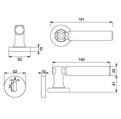 TROY-K Kapı Kolu Seti Oda Siyah Mat