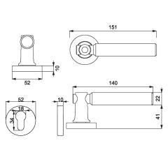 TROY-K Kapı Kolu Seti Yale Siyah Mat