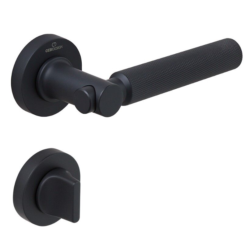 TROY-K Kapı Kolu Seti WC Siyah Mat