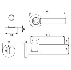 TROY-K Kapı Kolu Seti Oda Antik Pirinç Fırçalanmış