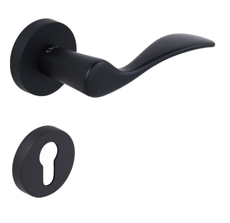 Croma Eva Kapı Kolu Seti Yale Siyah Mat