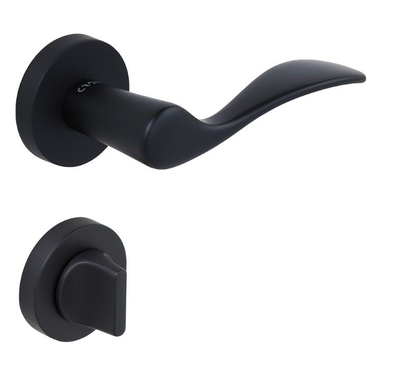 Croma Eva Kapı Kolu Seti WC Siyah Mat