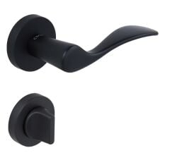 Croma Eva Kapı Kolu Seti WC Siyah Mat