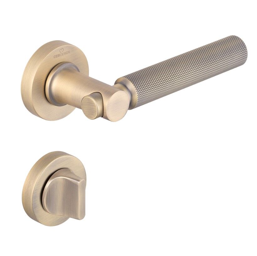 TROY-K Kapı Kolu Seti WC Antik Pirinç Fırçalanmış