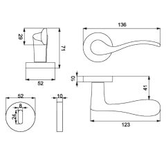Eva Kapı Kolu Seti Oda Mat Antrasit