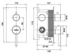Hafele NEOMIX S 3F Anksatre Banyo Bataryası Parlak Altın