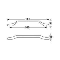 Hafele Mobilya Kulpu Passo 160mm Antrasit
