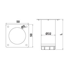 Hafele Mobilya Ayağı Dia 32 Ral9006 100mm Mat Beyaz Renk