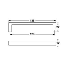Hafele Mobilya Kulpu Brocke 128mm Parlak Krom