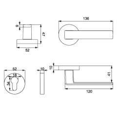 Eta Kapı Kolu Seti Yale Mat Antrasit