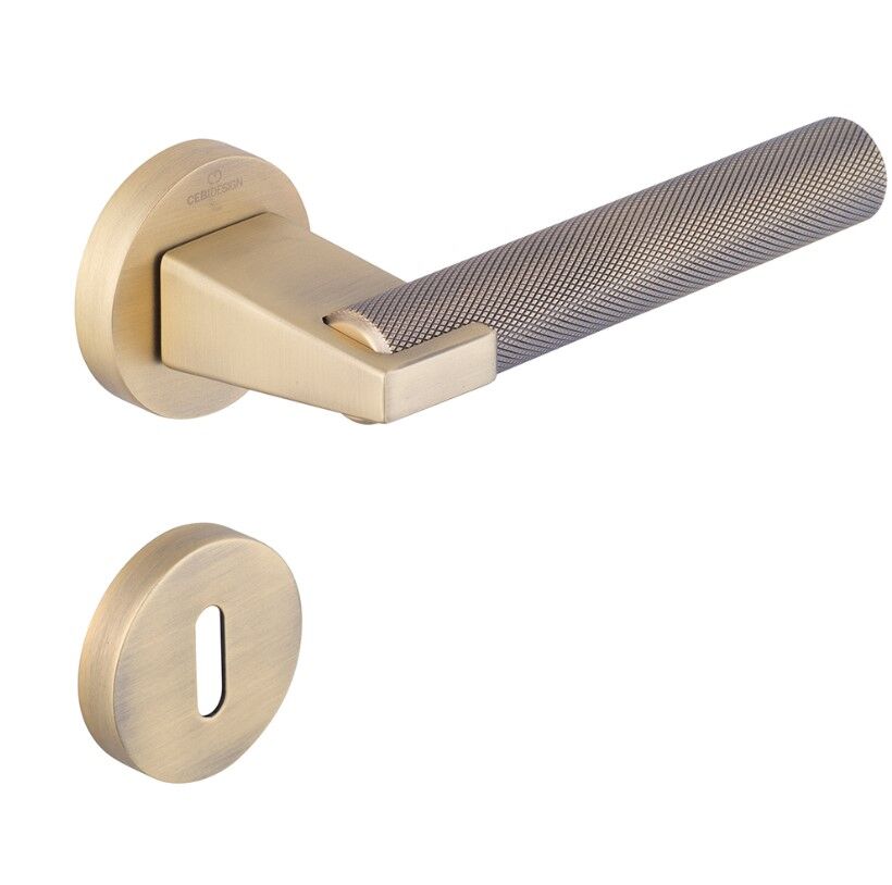 DORA-K Kapı Kolu Seti Oda Antik Pirinç Fırçalanmış