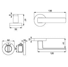 Eta Kapı Kolu Seti WC Mat Antrasit