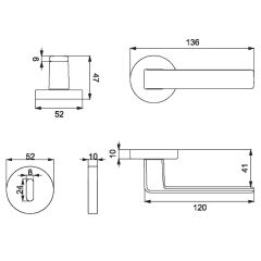 Croma Eta Kapı Kolu Seti Oda Inox