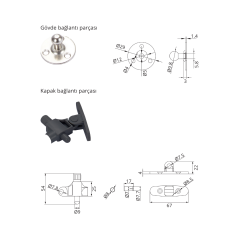 Hafele Runa Plus Gazlı Piston Frenli 80N Antrasit