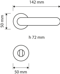 Touch Kapı Kolu Seti WC Siyah Mat