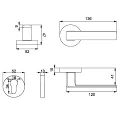 Croma Eta Kapı Kolu Seti Oda Yale Inox