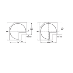 Hafele Jet 270 Köşe Kiler Seti Antrasit Çap 72cm