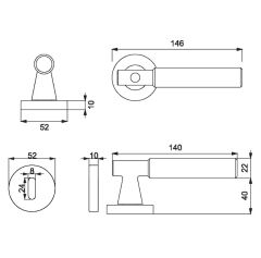 SOHO-K Kapı Kolu Seti Oda Pirinç Mat